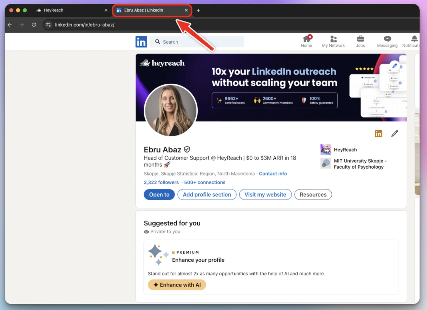 HeyReach — extension login option